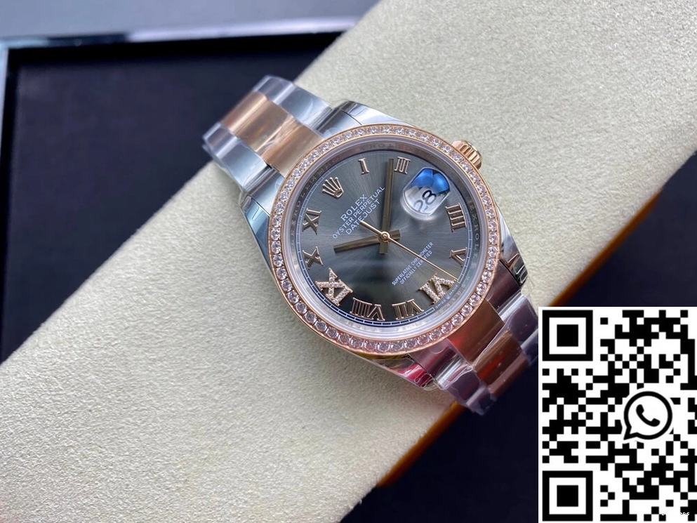 Diamond-set Rolex Factory Datejust M126281RBR-0012 EW Bezel 1205